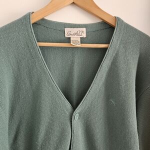80s Arnold Palmer Cardigan Large Soft Green